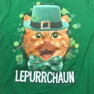 Celebrate St Patrick's Day Boys Size Small Lepurrchaun Short Sleeve Tee Green